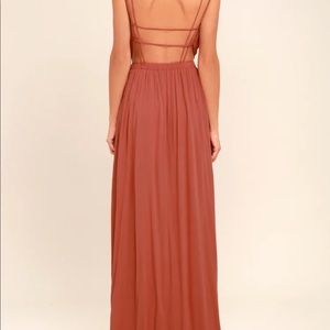 Lost in Paradise Rusty Rose Maxi Dress